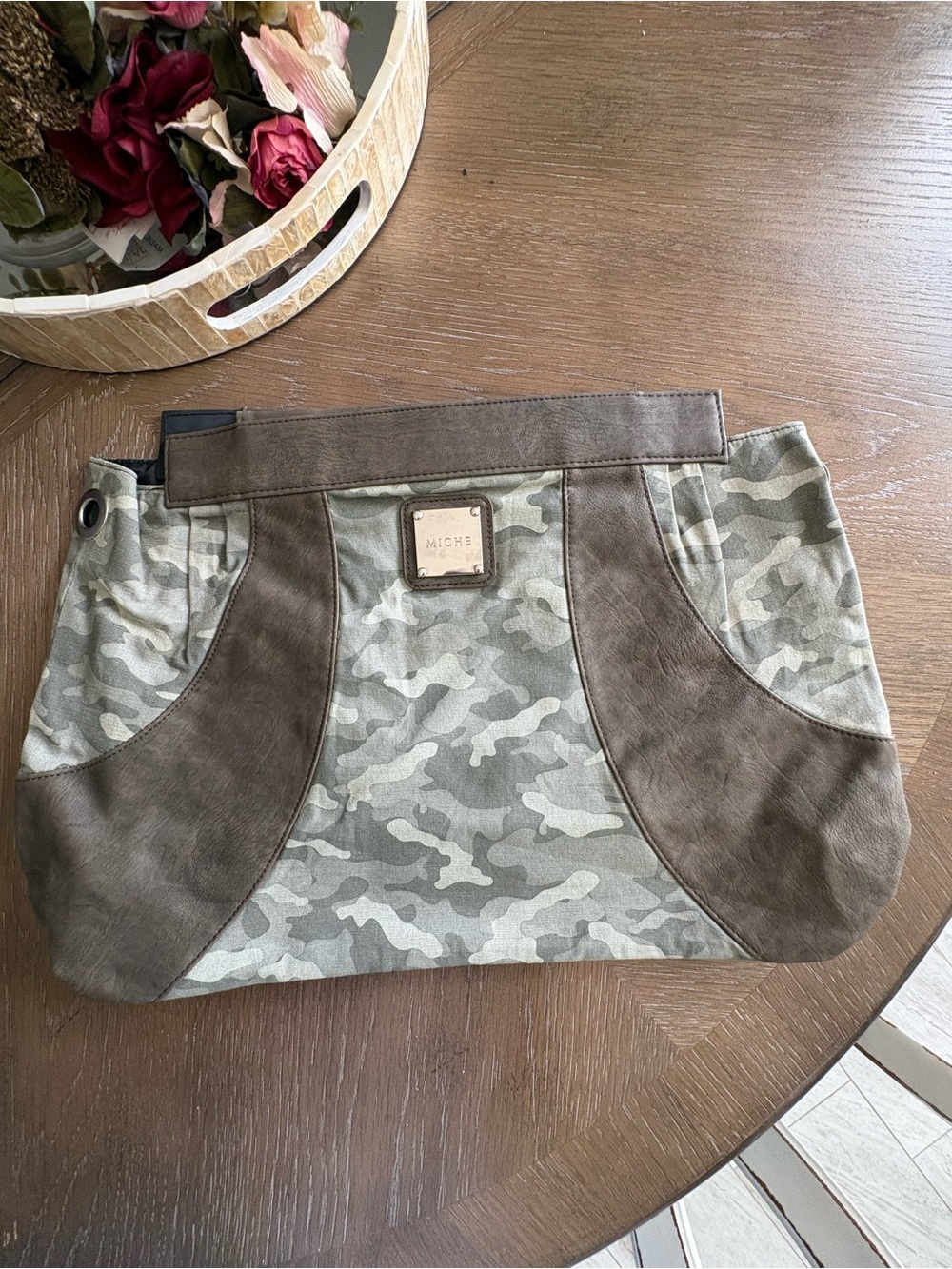 Miche Gabby Taupe Leather Panel Handbag Insert